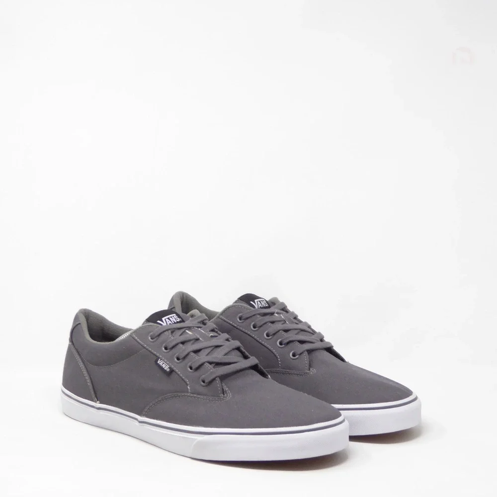 Vans Mens Atwood Low Top Sneakers Gray Canvas Size 13
